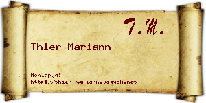 Thier Mariann névjegykártya
